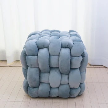 Living Room Furniture Footrest Velvet Foot Stool Ottoman Pouf