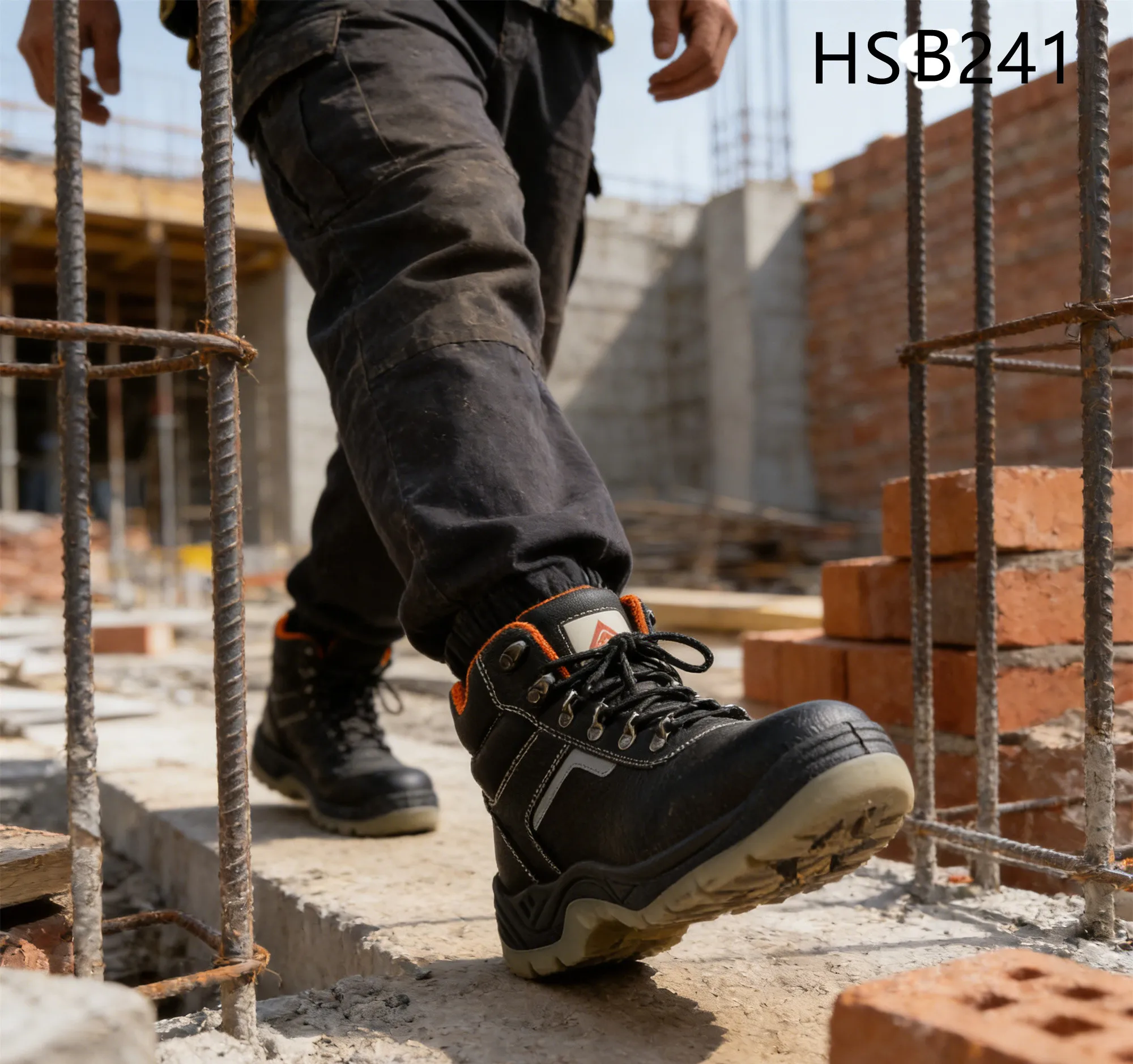 HY,Bridge Construction Anti-scratch Steel Toe Insert Safety Shoes Best Selling Anti-Stab Labor Boots With Reflective StripHSB241