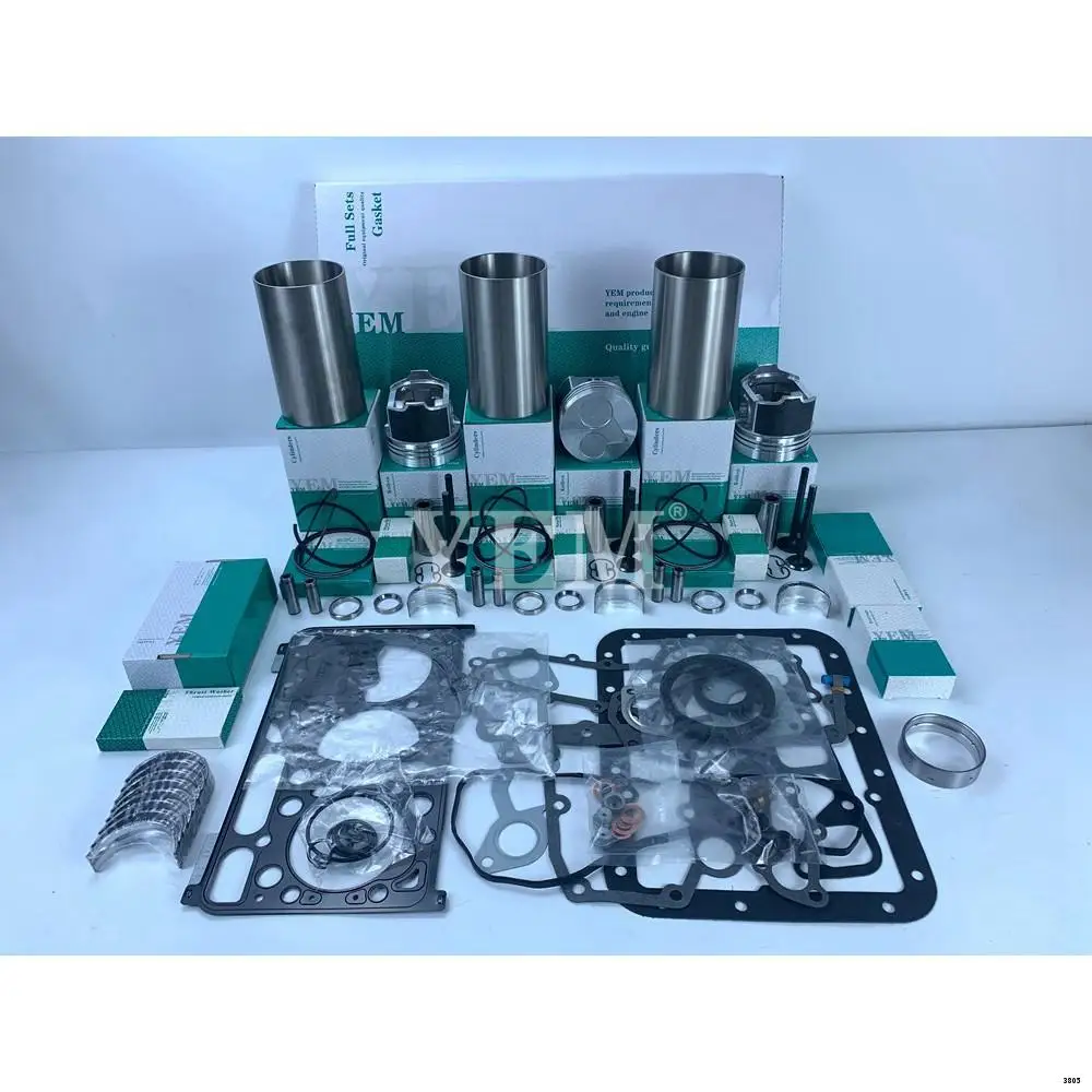 D1703 Cylinder Liner Kit for Kubota Full Gakset Kit Overhaul Gasket Set 6