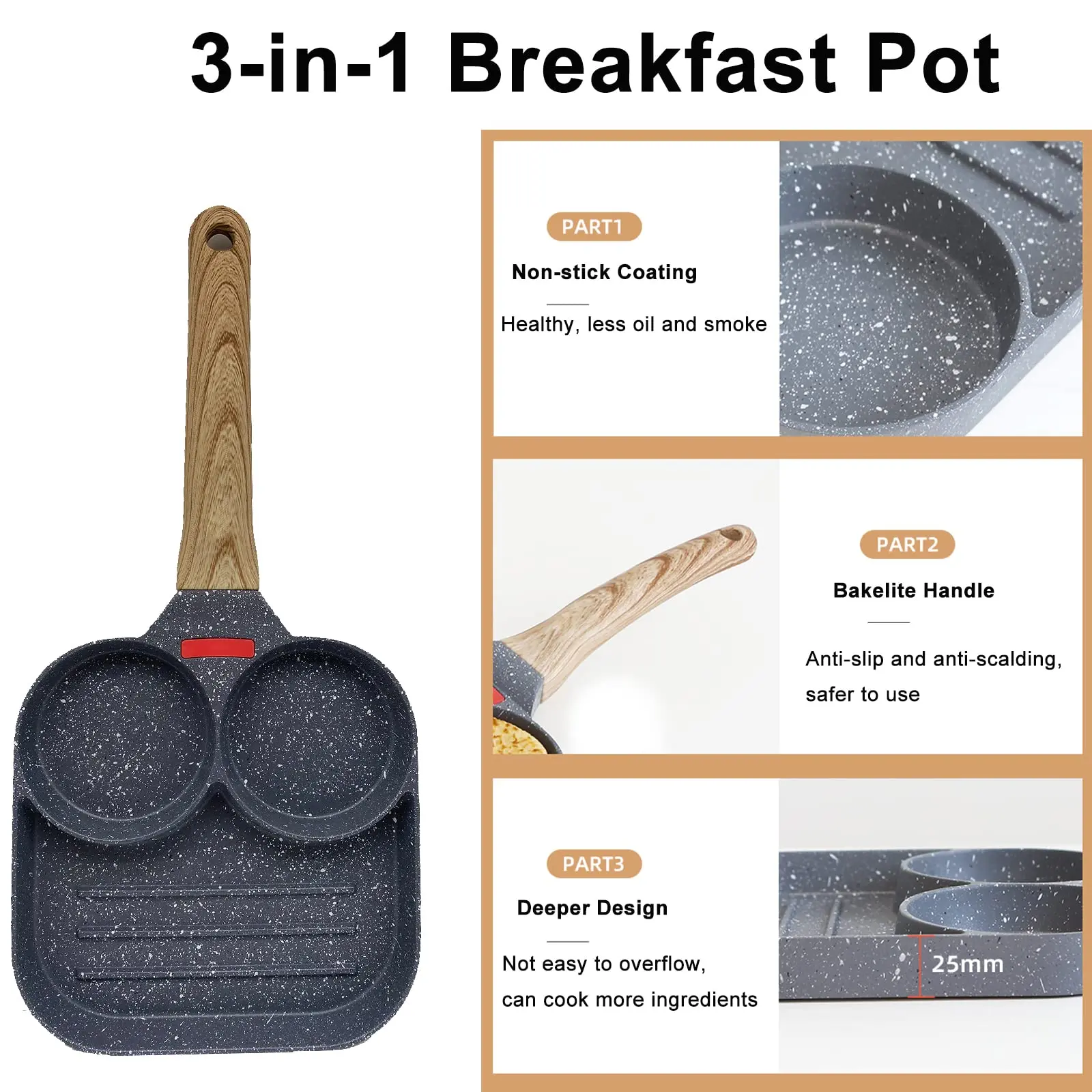 Breakfast 3-in-1 Non-Stick Pan
