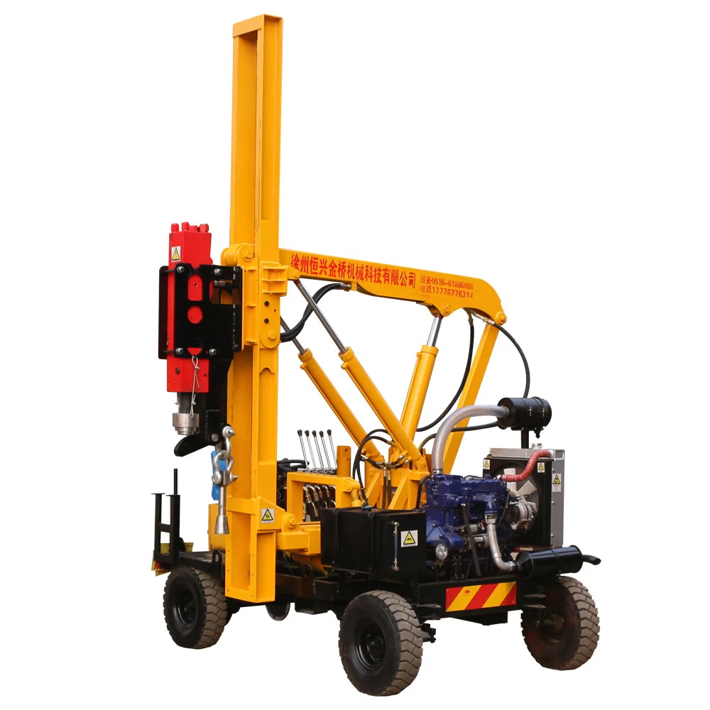 Crash Barrier Installation Pile Drivers Ramming Machine Post Pounder