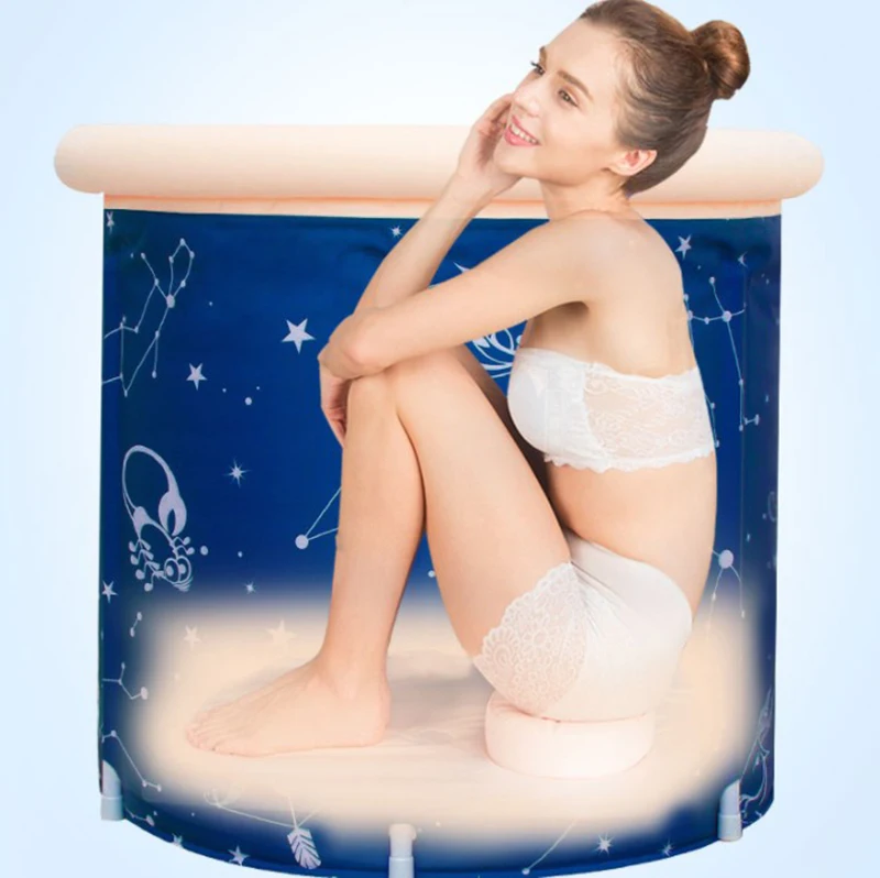 Портативная свободно стоящая Складная Пластиковая круглая Ванна для взрослых душа из ПВХ