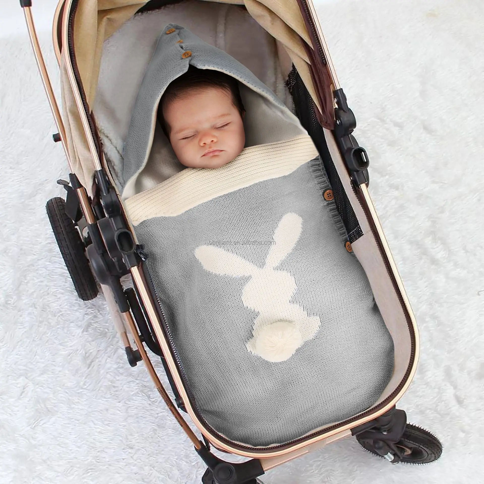 manta gruesa 75 x 35 cm acolchado grueso y antideslizante resistente al viento para bebés de 0 a 12 meses Saco de dormir para cochecito de bebé saco de dormir para bebé 