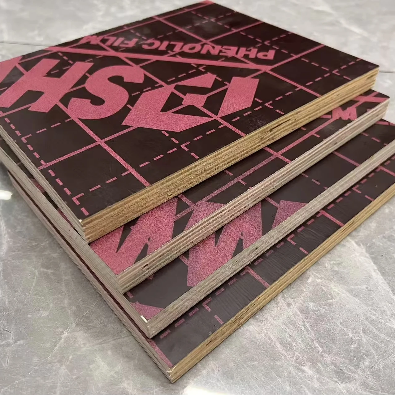 1220*2440 Shuttering Plywood Poplar Black Film Faced Plywood for Construction Project Stocks in Thailand Chonburi Warehouse