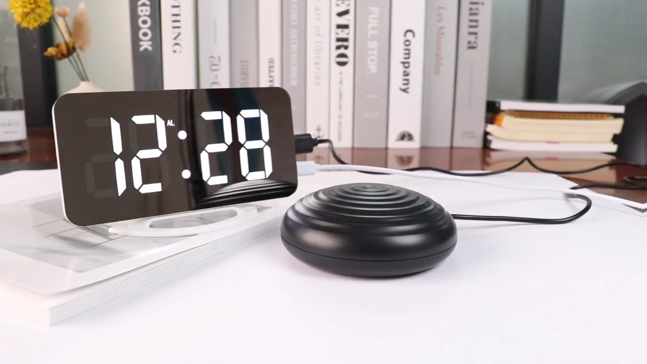 High Quality Led Time Display Vibrating Pillow Alarm Clock For The Deaf