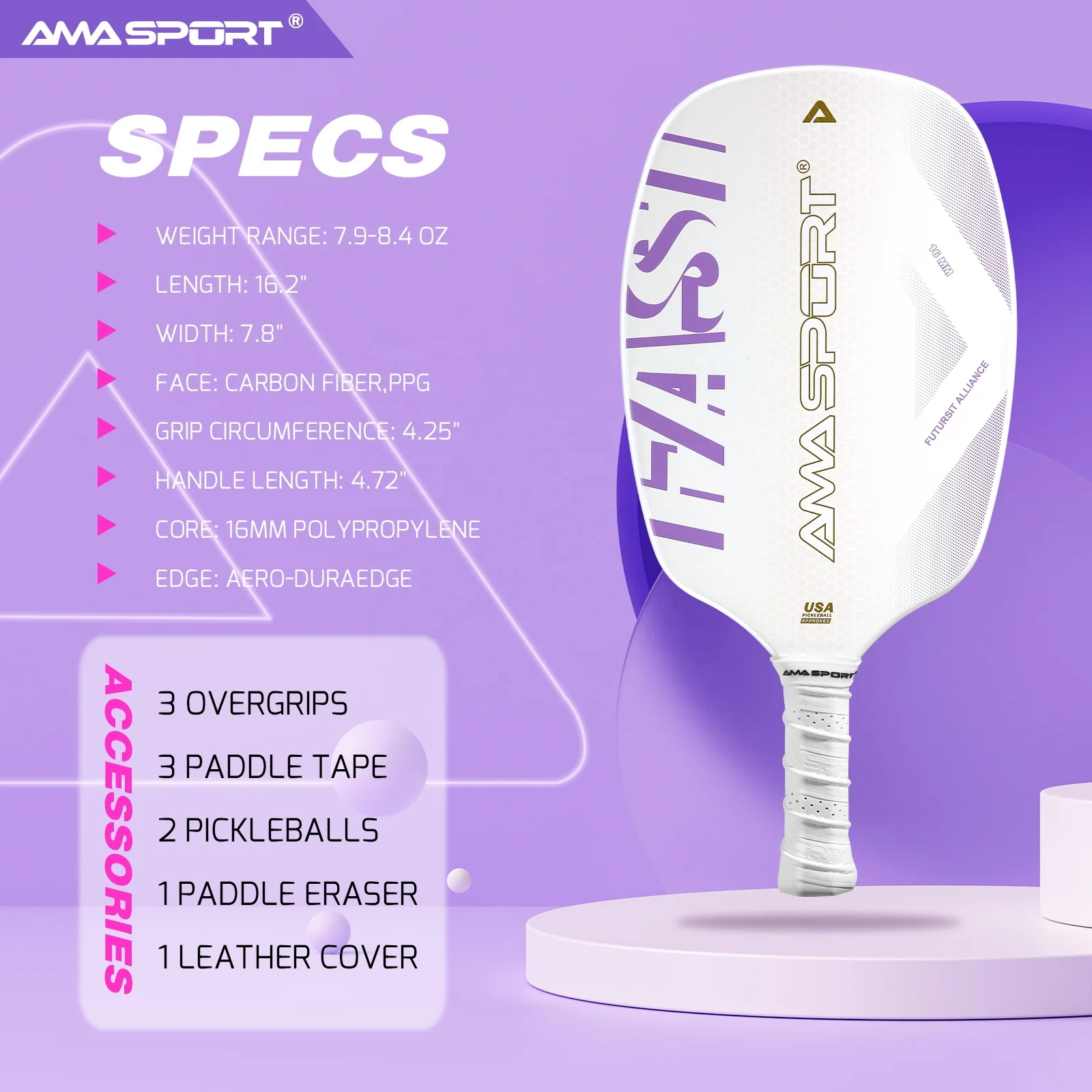 新品 AMASPORT ピックルボールパドル Amazon | PICKLETECH (ピクルテック) 三軸キューブ ピックル