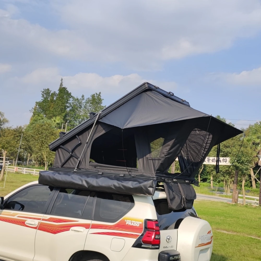 Outdoor Storage 2-3 Person Hard Shell Roof Top Tent with 420D Oxford Fabric and X Hinge Design