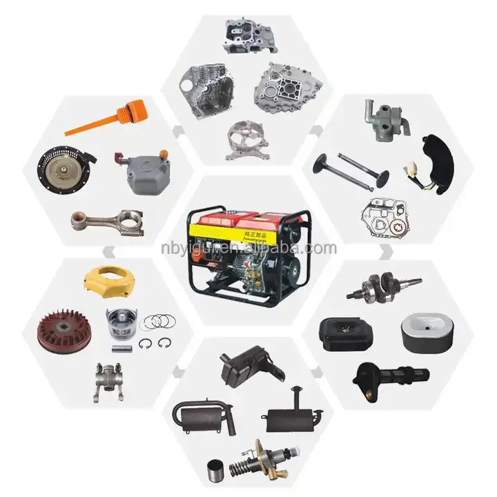 Gasoline  Diesel Generator Spare Parts for 168F, 188F, 190F,   Diesel 186F 190F of Honda and KAMA Parts