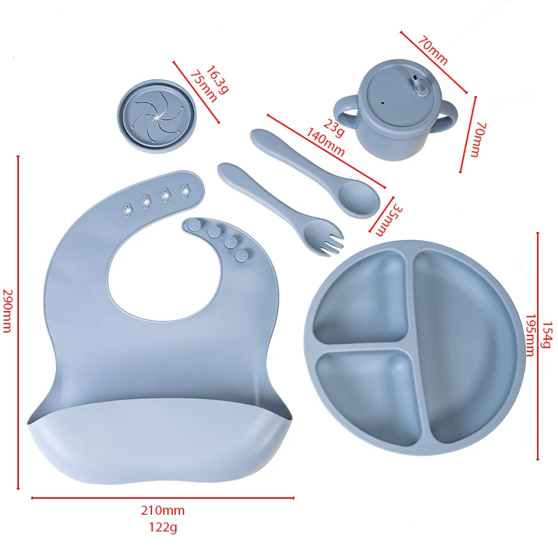 New Arrival Eco-friendly Non-toxic Strong Suction Bowl Spoon Set Feeding Bib Baby Silicone Bowl And Plate manufacture