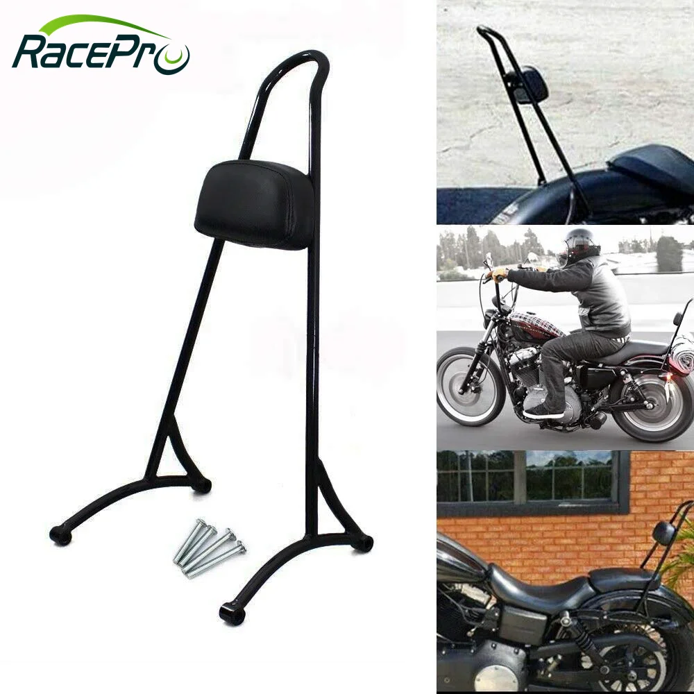 RACEPRO Custom Motorcycle Passenger Backrest Pad Sissy Bar for Harley Davidson Sportster XL Iron 883 1200