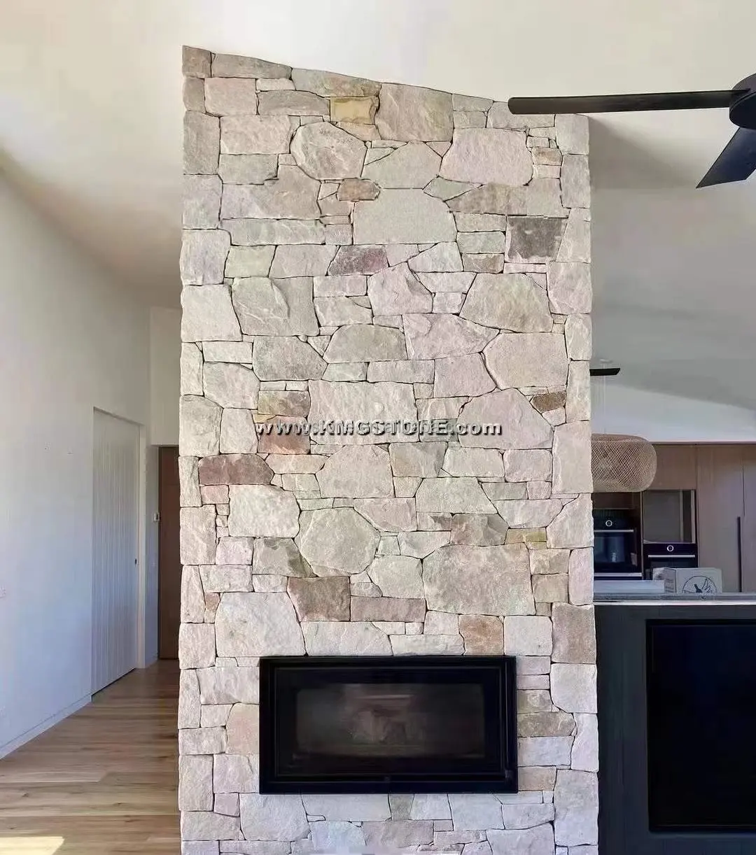 KMG Modern White Sandstone Castle Shape Wall Cladding Free Form Natural ...
