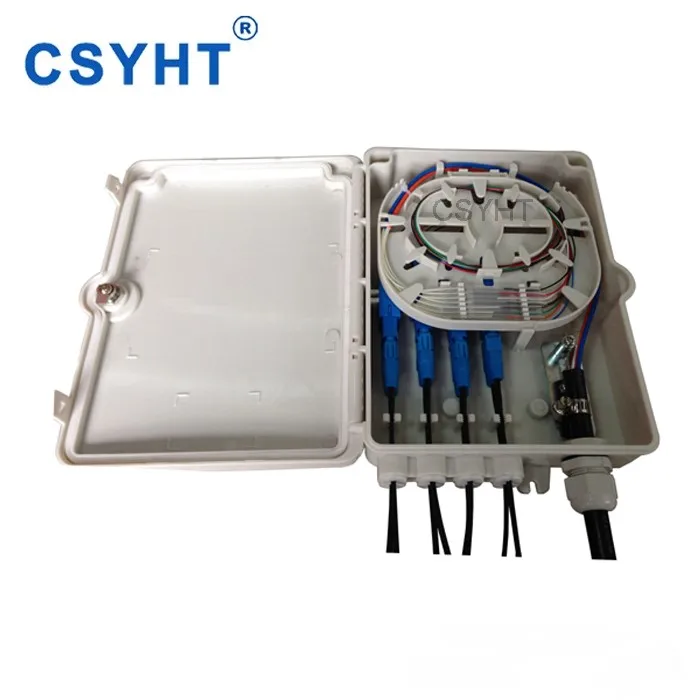 FTTH Access Network 8pcs SC Simplex Adapter 8-port Fiber Distribution Box Plastic Terminal Box
