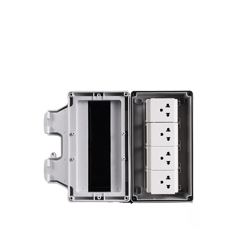 USA Outdoor IP66 Waterproof Socket Box 4 Position Exposed Wall Socket 4 ...