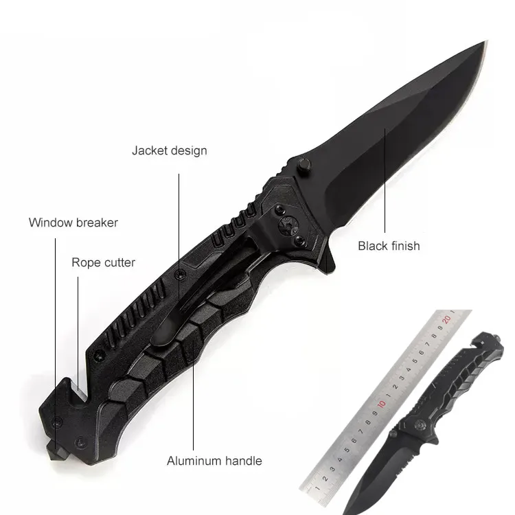 Popular Folding Survival Knife Hunting Tactical Outdoor Survival Kit Navy Seal Cutter Glass Breaker Portable Pocket Knife