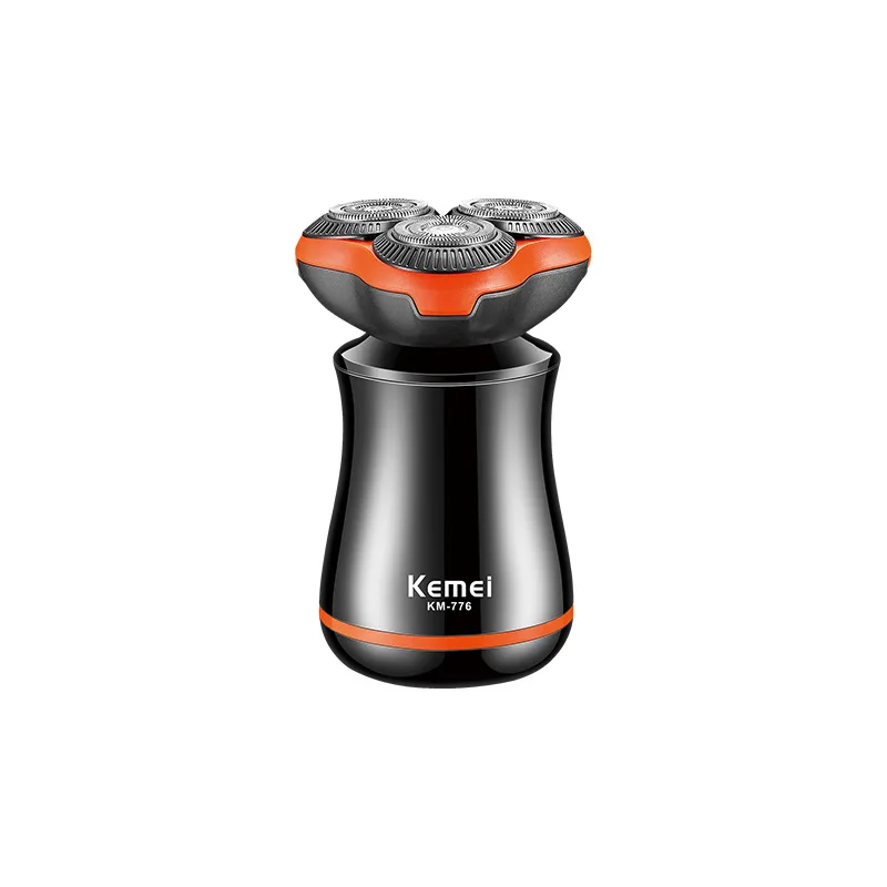 Kemei KM-776 Mini Portable Upgrade 3D Floating Blade Rechargeable Electric Shaver Rotary Beard Razor