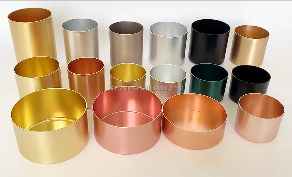 Wholesale Empty Aluminum Candle Containers Custom logo Color Metal Candle Jar with Lid for candle making factory