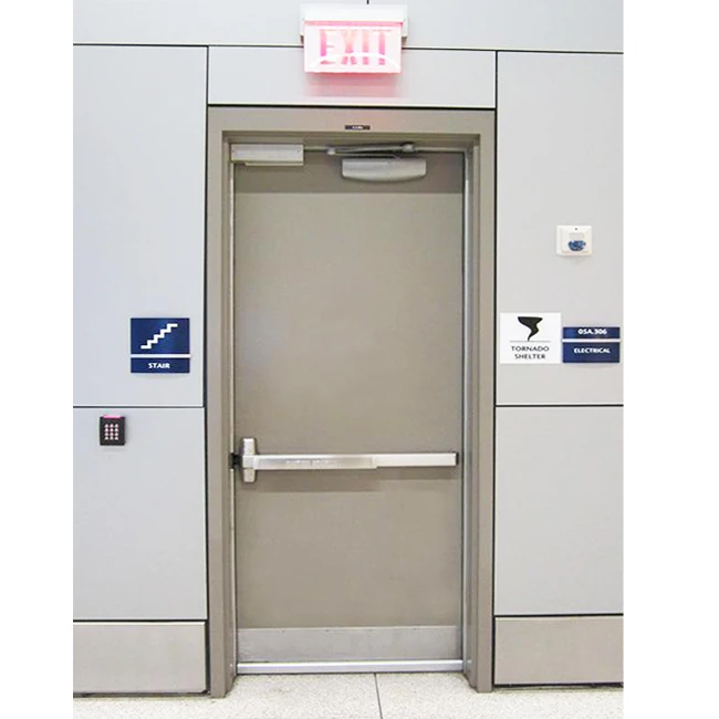 UL Listed 3 Hours One Panel Fire Resistant Hollow  Metal  Entry Doors Steel Fire Rated Door for Hotel
