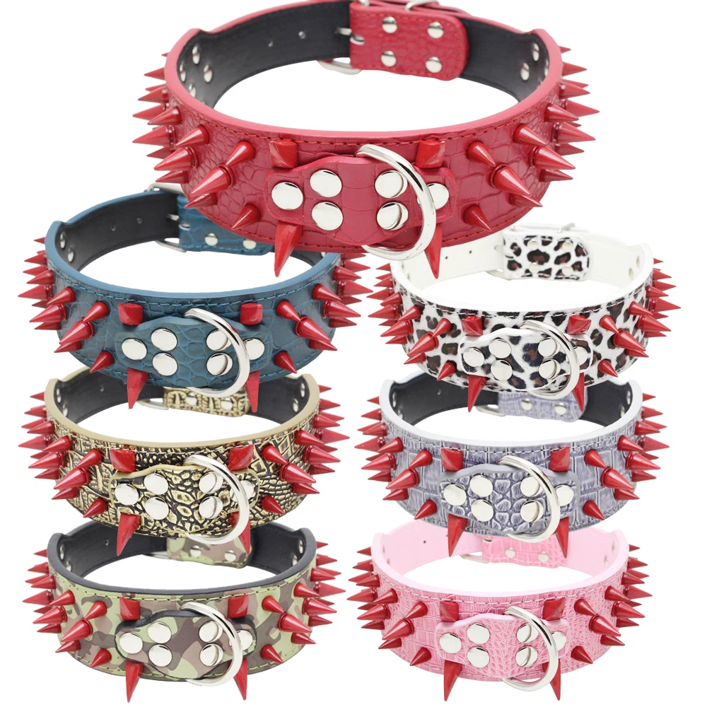 Customized Luxury Leather Studded Spiked Dog Collar Pet Designer