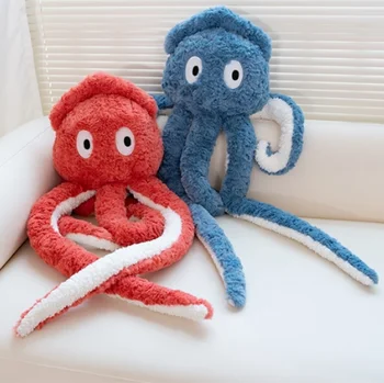 New Arrival Plush Colorful Squid Stuffed Animal Home Decoration Children Birthday Gift Soft Simulation Giant Squid Toy