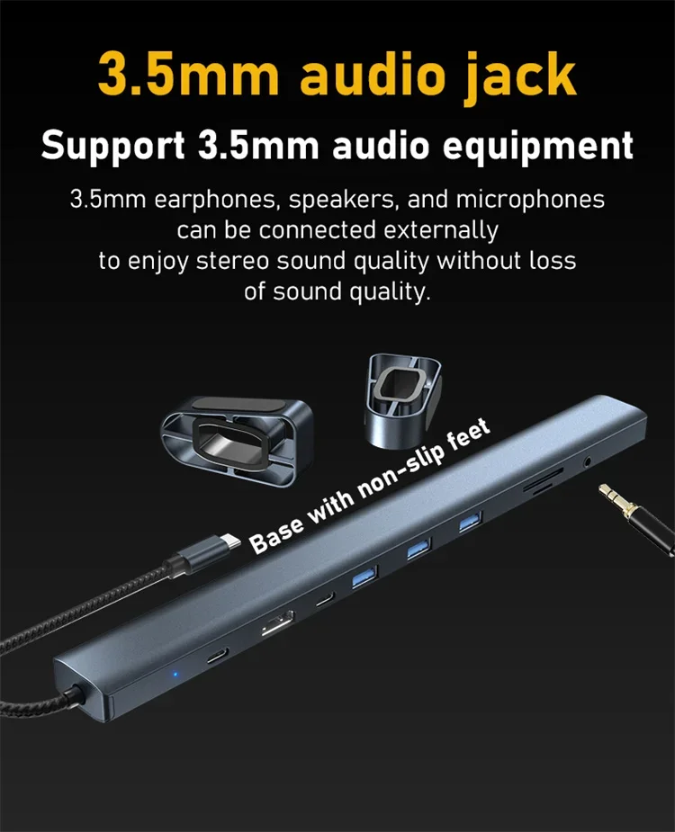 Welcome OEM Order, Factory Whole Selling 10 In 1 Type C Dock Laptop Stand 4k Hdtv Sd Tf Card Reader Usb3.0 Rj45 Ethernet 10 Ports Usb C Hub Docking Station - Buy 10 Port Usb Hub estacion De Acoplamiento 10 En 1 Usb C Multi Port Expander Type C Hub usb C Hub 10 Port