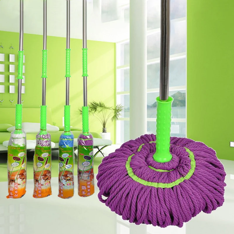WS427 High Quality Purple Lockable Microfiber Mop Household Durable Dry Mop Collapsible Squeeze Water Wet Mop