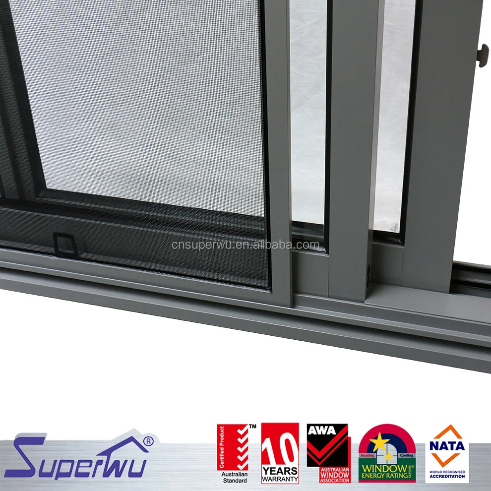 Aluminum Black Thermal Break Sliding Windows New Design American Style Vertical Sliding Windows