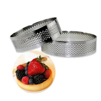10er Set Edelstahl Tortenringe 12cm - Mit Löchern Für Backen & Desserts