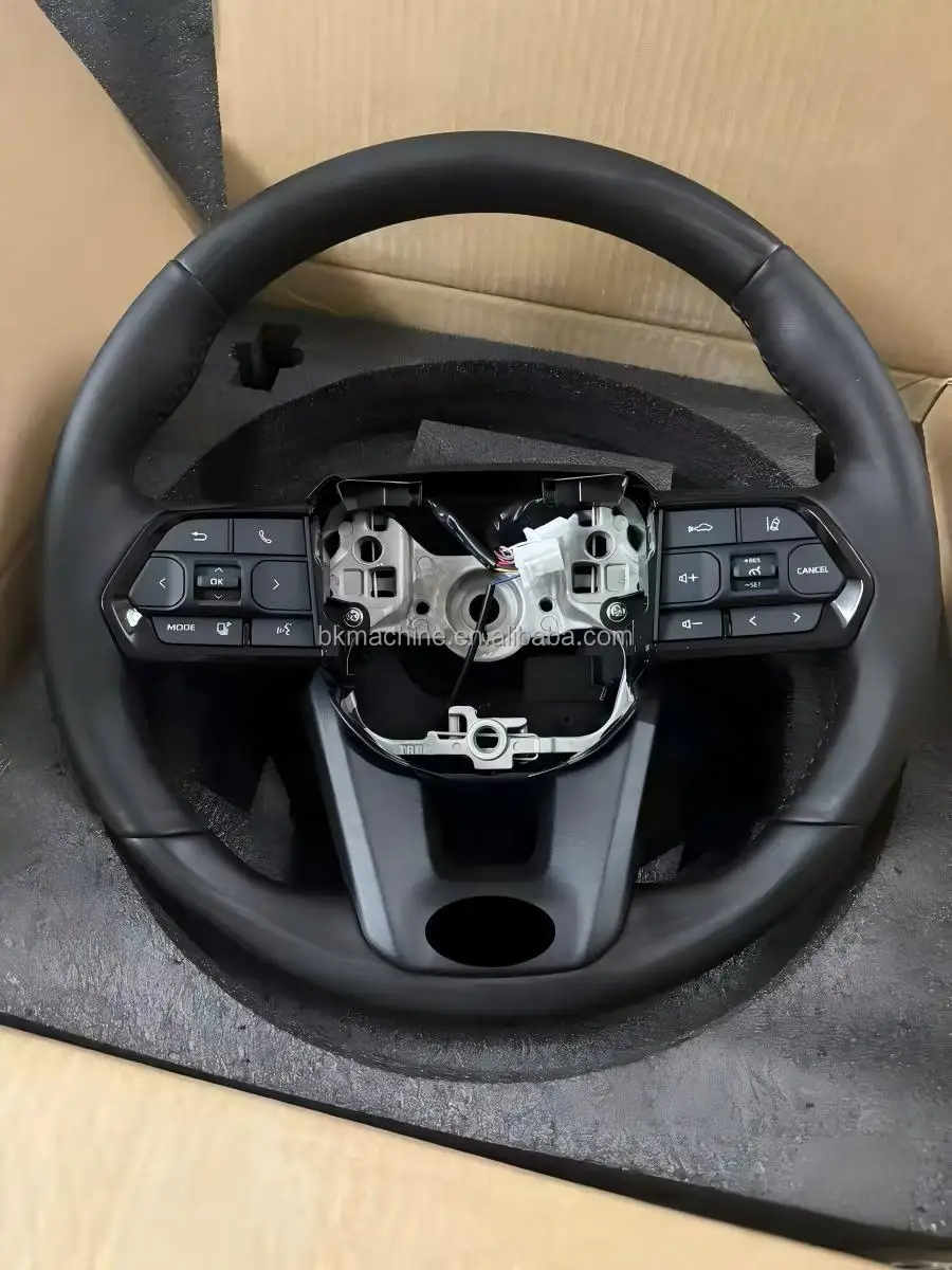 Custom Black Leather Wood Steering Wheel for Toyota Corolla