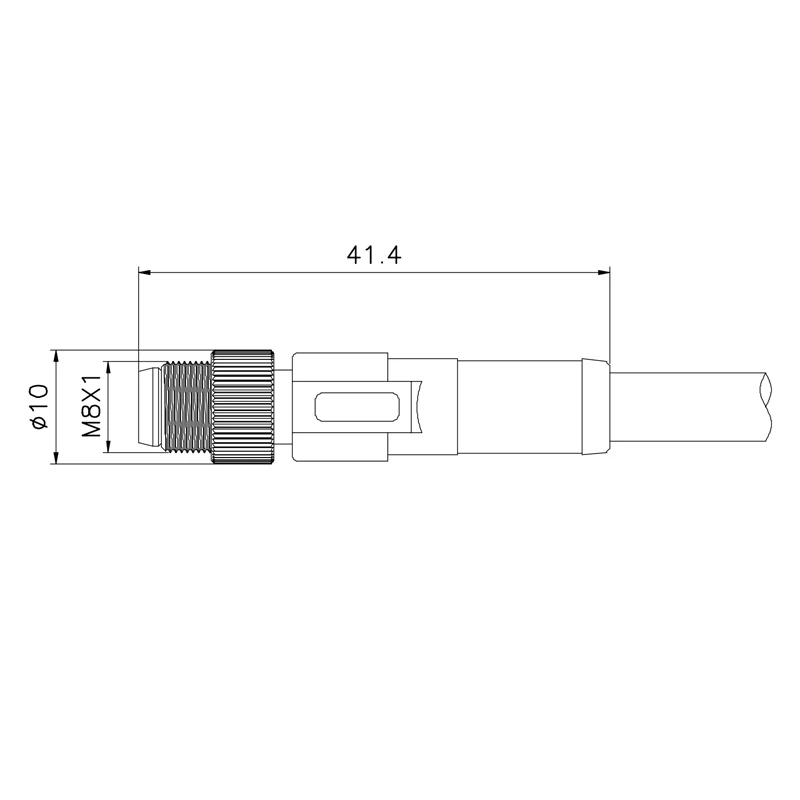 CuZn TPU Molded Cable M8 Waterproof Connector 3P IP67 A Coding For Sensor