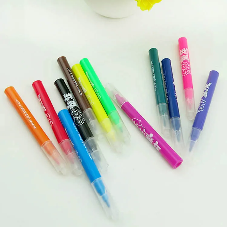 12pcs/pvc Bag Mini Kids Washable Color Pen Promotional Drawing Water Custom Design Marker