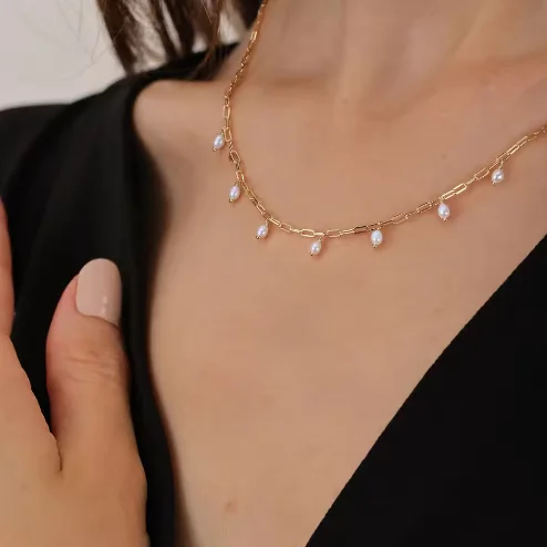 Hand Knotted Natural Freshwater Pearls Elegant Jewelry for Bride Ceremony Pure Pearl Necklace