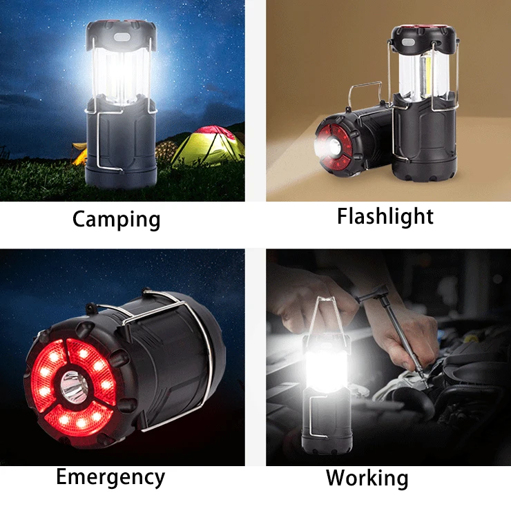 Portable mini folding collapsible telescopic outdoor reto led camping lantern light usb c rechargeable battery powerbank magnet manufacture