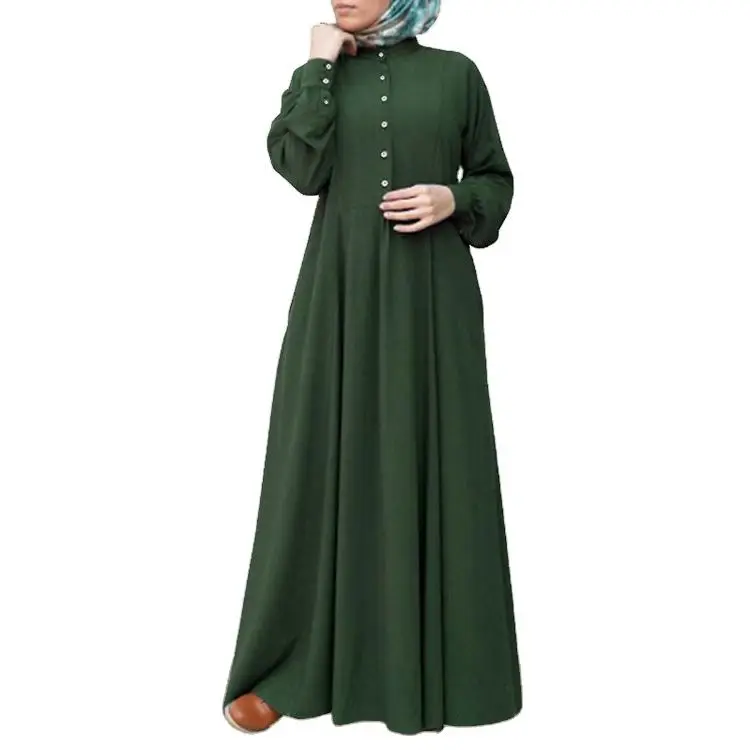 2021 Summer Dress New Arrival Fashion Design High Quality Cotton Muslim Women Dress Dubai Abaya