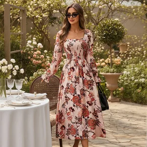 Women's Maxi Evening Dress for Parties Casual Modest Style Digital Printing Summer Natural Anti-Static OEM Service Available