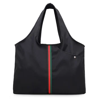 New Customized Foldable Shopping Bag Reusable Tote  Bags Women's Single Shoulder Nylon Cloth Mommy Shopping Bag