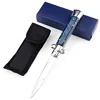 Blue shell handle white blade