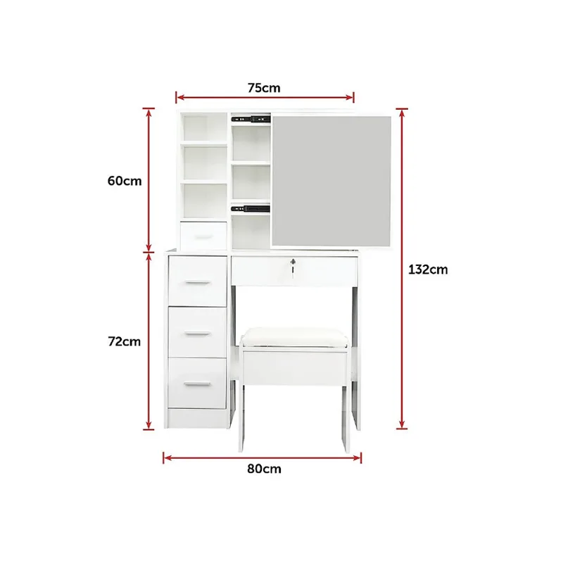 Modern Wooden Dressing Table With Sliding Mirror Drawer Storage Makeup Desk Unit Buy Storage