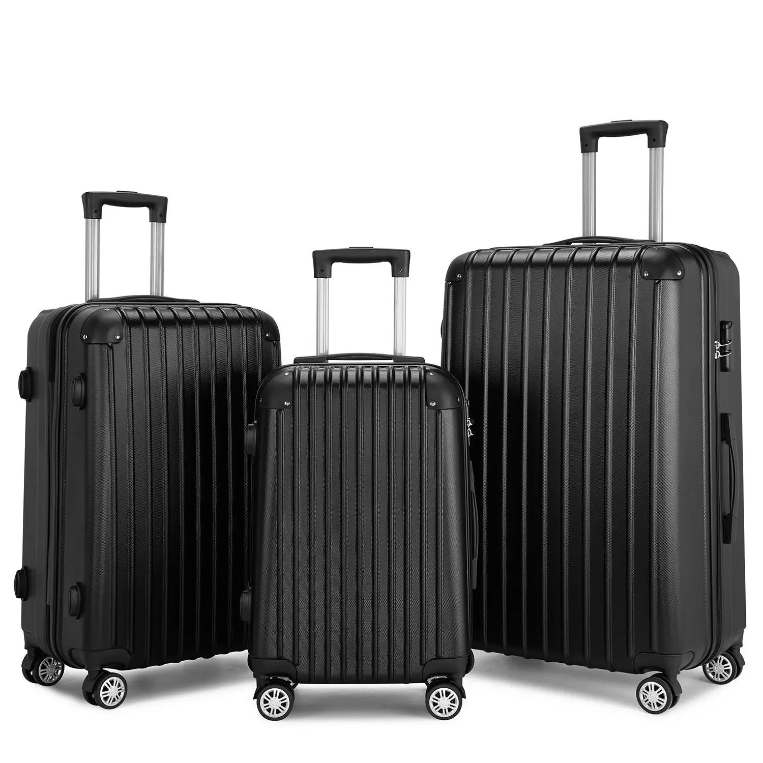3 Pieces Abs Travel Luggage Set Suitcase Airwheel Luggage Hard Shell ...