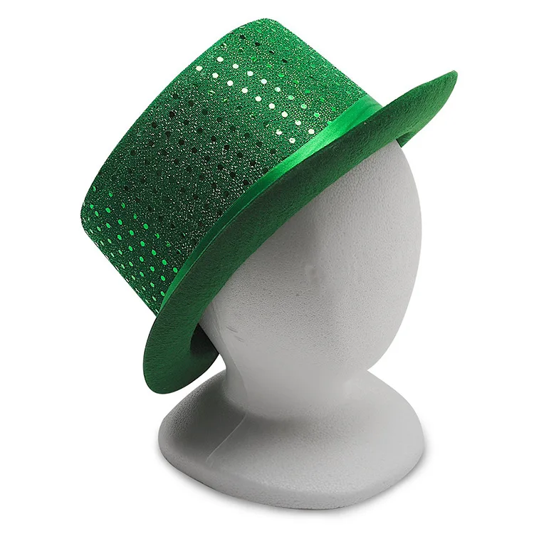 Wholesale Sequin Irish Cowboy Fedora Hats Holiday Party Hats High