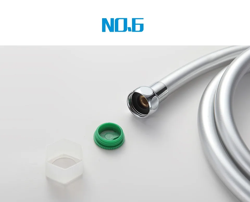 Gappo Bathroom Flexible Shower Hose Soft Rubber Sliver Color 1.5m G47