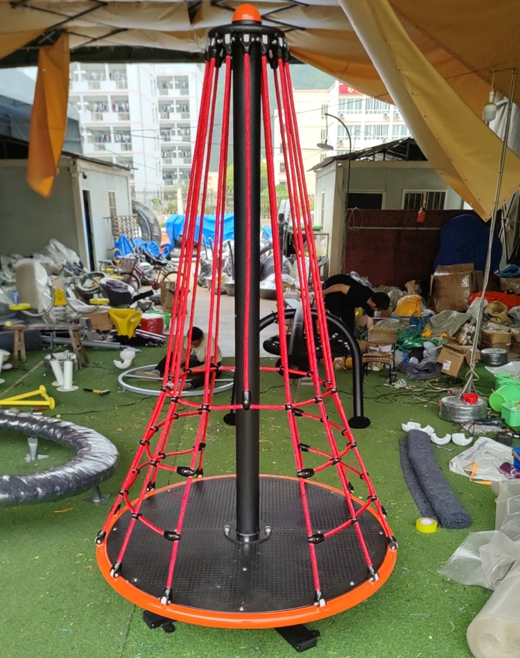 High Quality Outdoor Children's Climbing Net Powerless Carousel Rope Game Mountaineering Cone Stand Outdoor Playground Equipment
