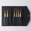 Titanium angel with black leather bag 6-piece set