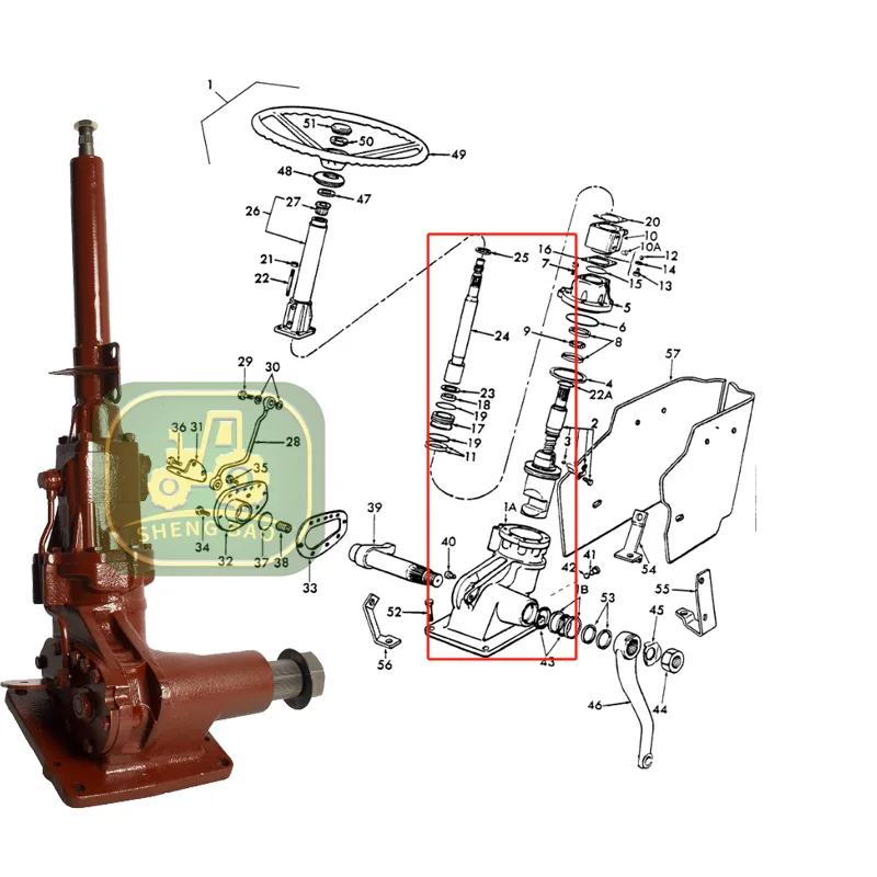 China Factory Tractor Parts Power Steering Assy E1NN3N503BC Complete Compatible for Ford 4610N 6600 6600C 6600O 7600