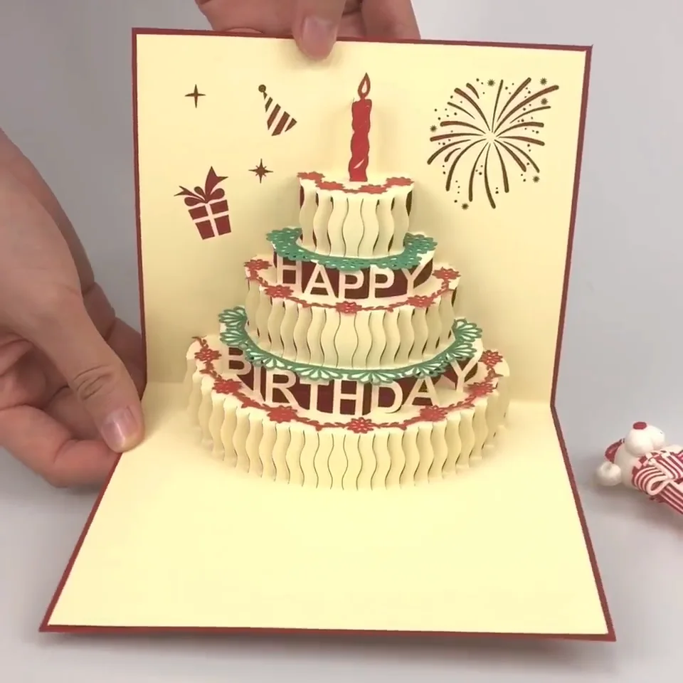 Wholesale 3d Happy Birthday Paper Greeting Card With Pop Up Birthday ...