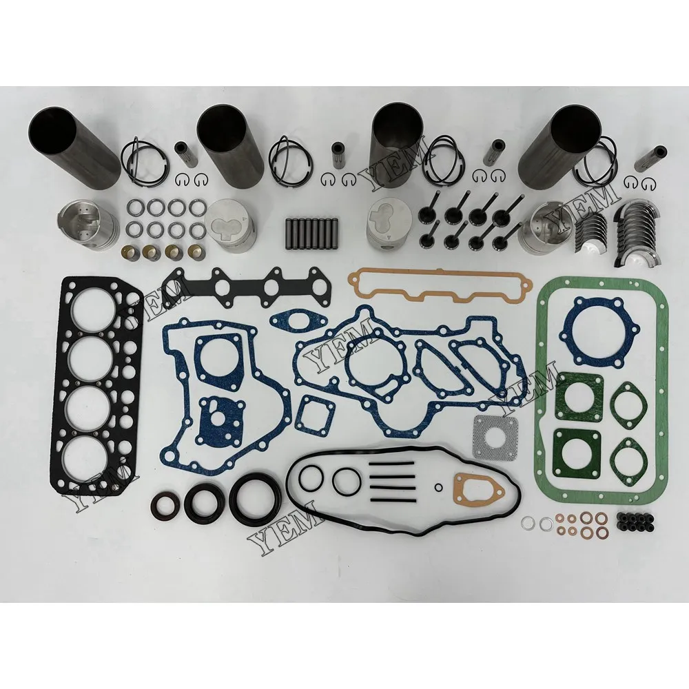 Engine Overhaul Kit With Bearings Cylinder Piston Ring Gasket Set Liner Valve Kit Fit for Mitsubishi K4E