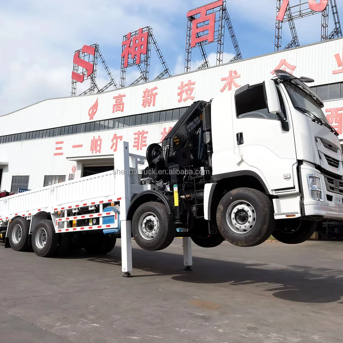 1-SUZU Lorry 10 Ton Truck with Telescopic Boom Crane 6x4