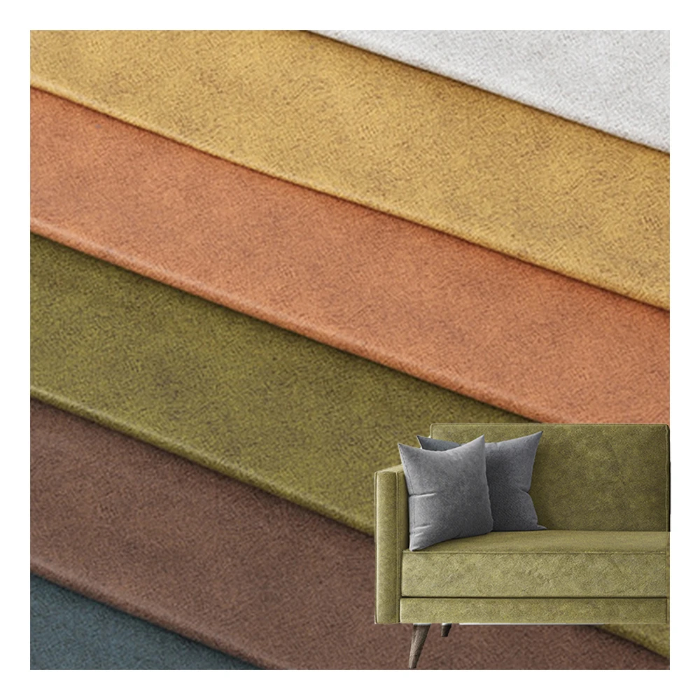 800最小起订量皮革感觉古铜色天鹅绒羊毛/TC/无纺布背衬沙发仿皮