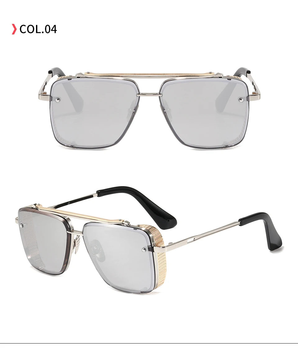Men's Square Metal Sunglasses | UV400 Protection Fashion Eyewear
