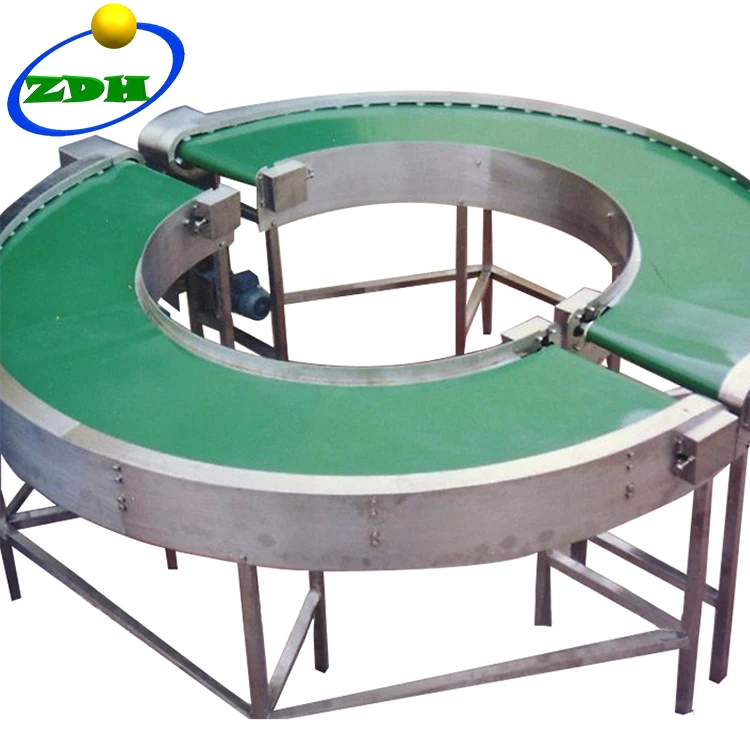 Reversible 90 Degree Curve Belt Conveyor Systems Production Line Turning Conveyor 180 Degree Belt Conveyor