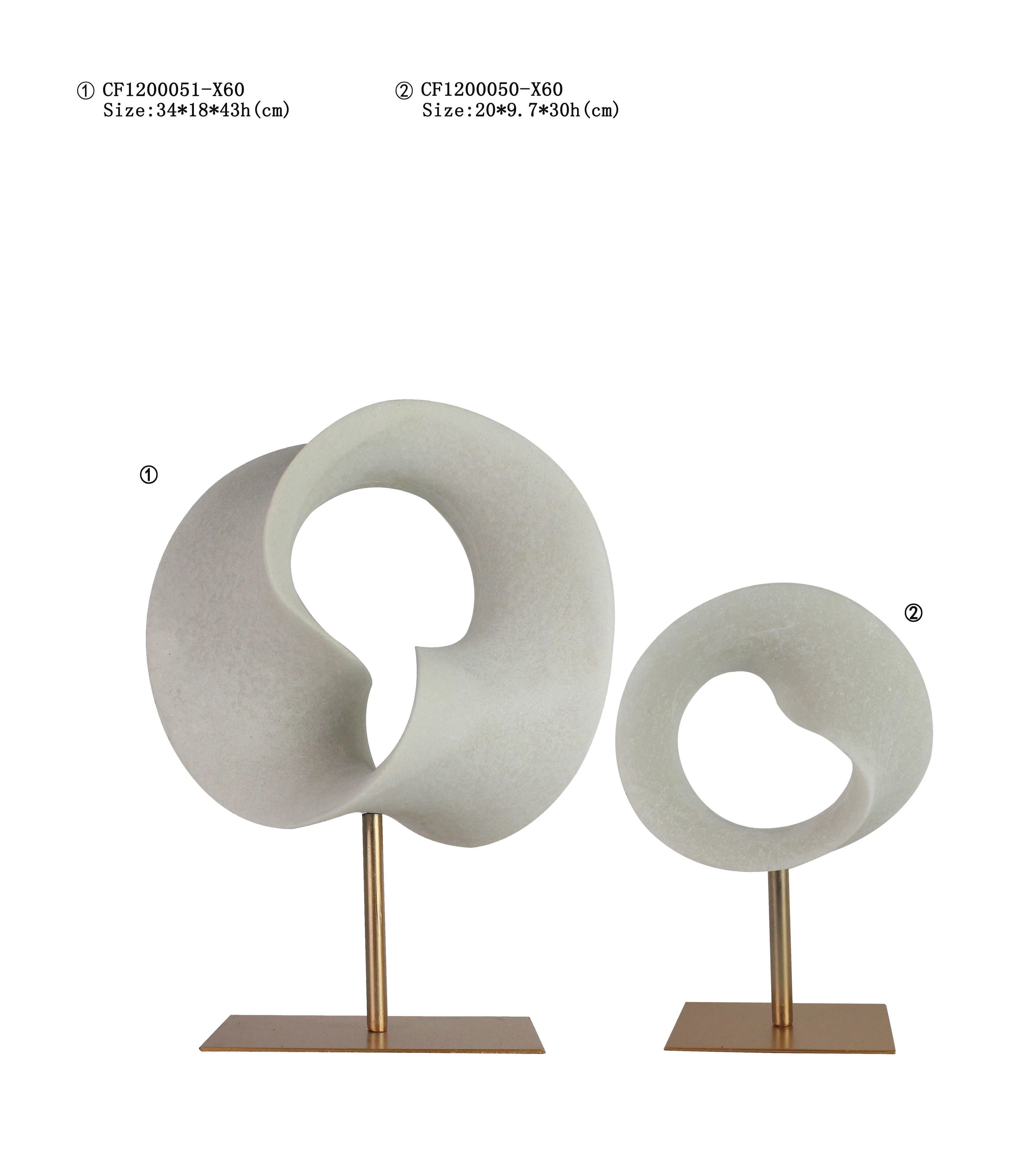 New Wholesales Amorphous Quartz Sand Ribbon circles Object Statue Sculpture For Hotel Decor supplier